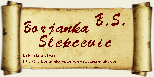Borjanka Slepčević vizit kartica